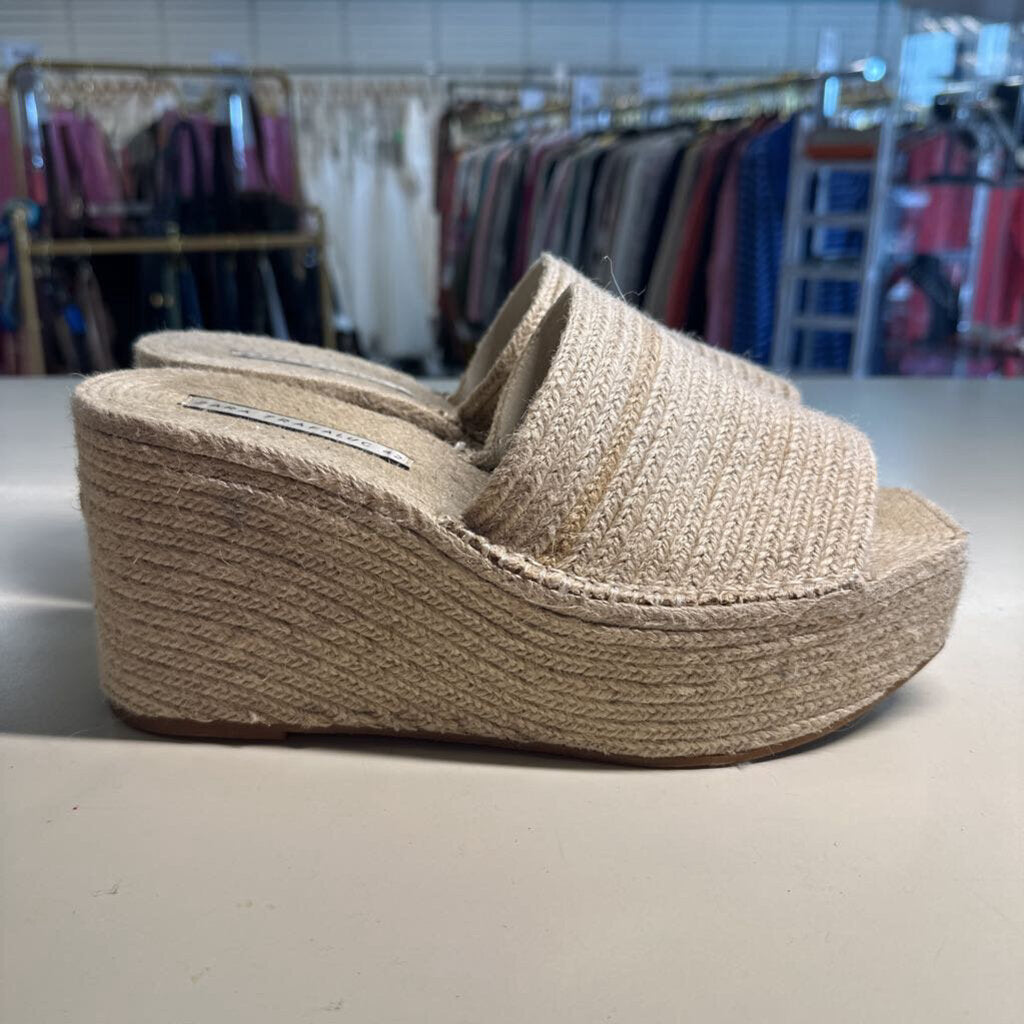 Zara Raffia Platform Sandal 42