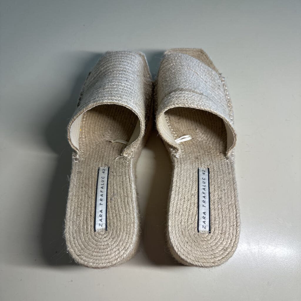 Zara Raffia Platform Sandal 42