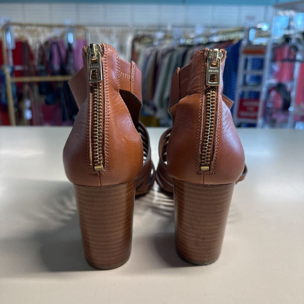 Coach Leather Stacked Heel 10.0