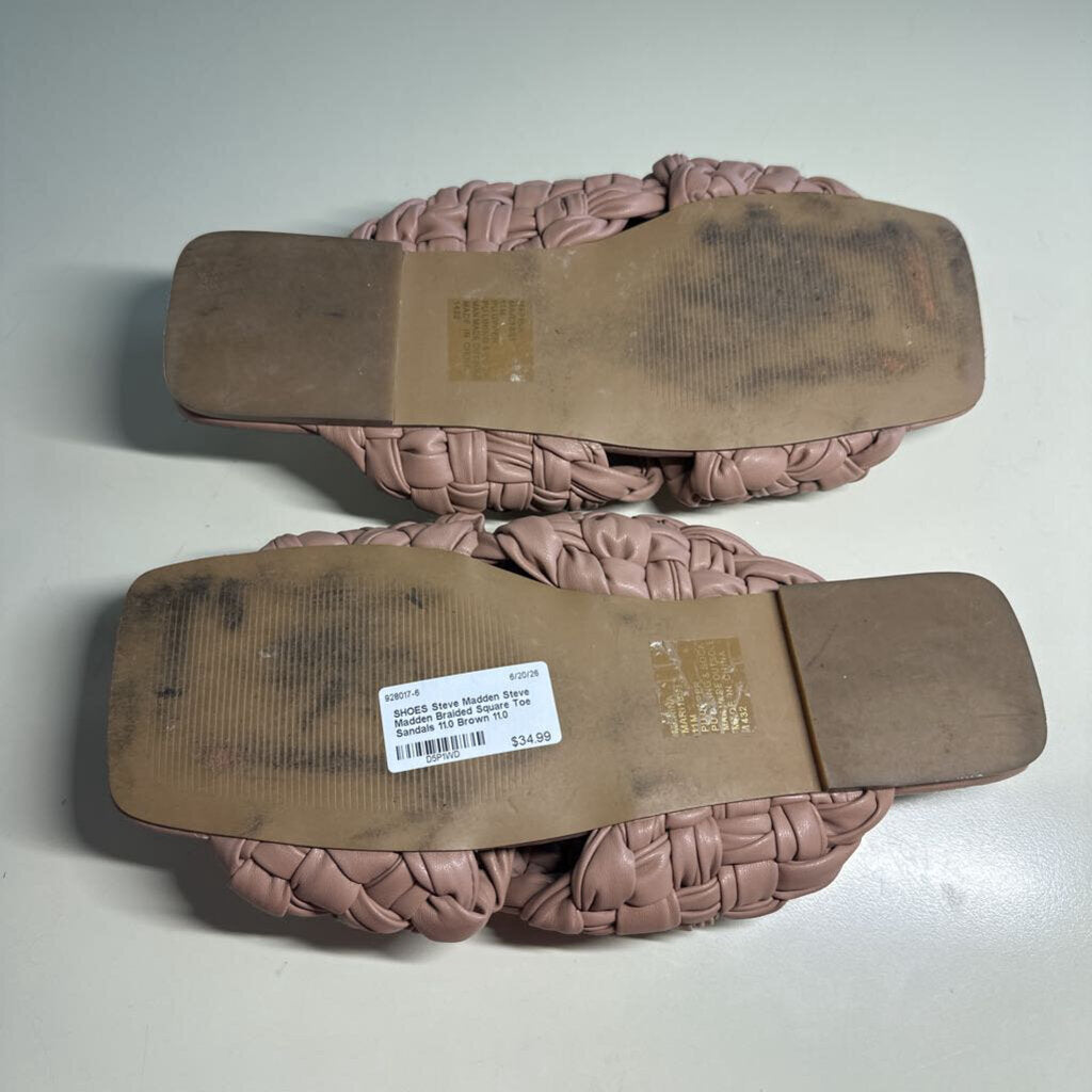 Steve Madden Braided Square Toe Sandals 11.0