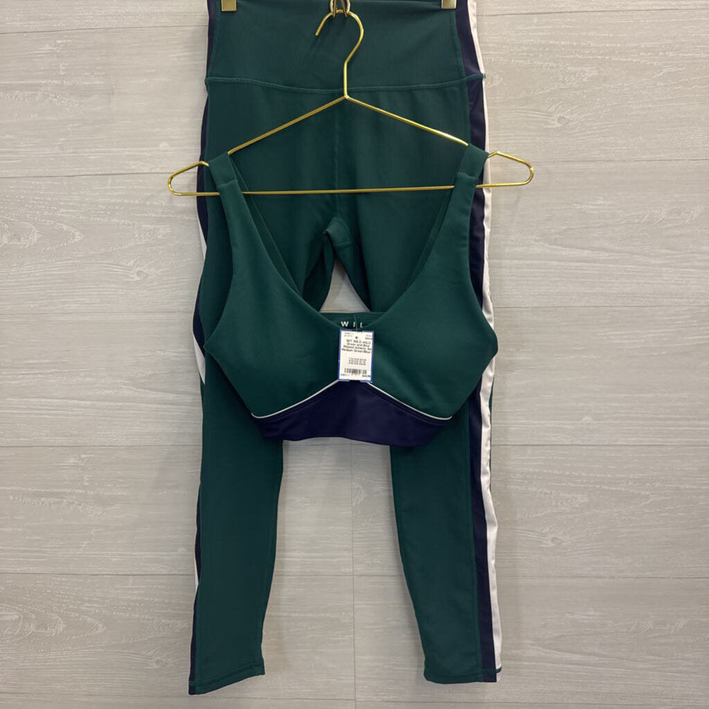 WILO Green and Blue Ribbed Athletic Set Medium