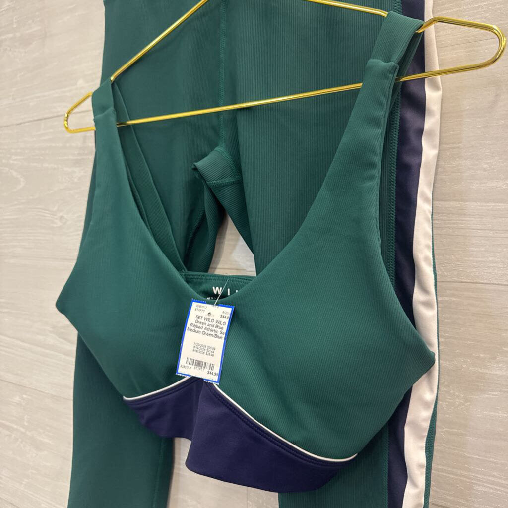 WILO Green and Blue Ribbed Athletic Set Medium