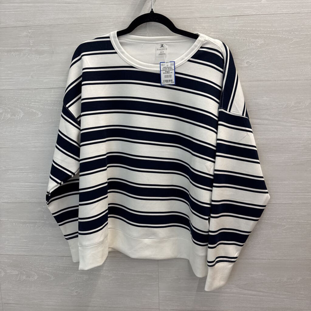 Danskin Striped Crewneck Sweatshirt Medium