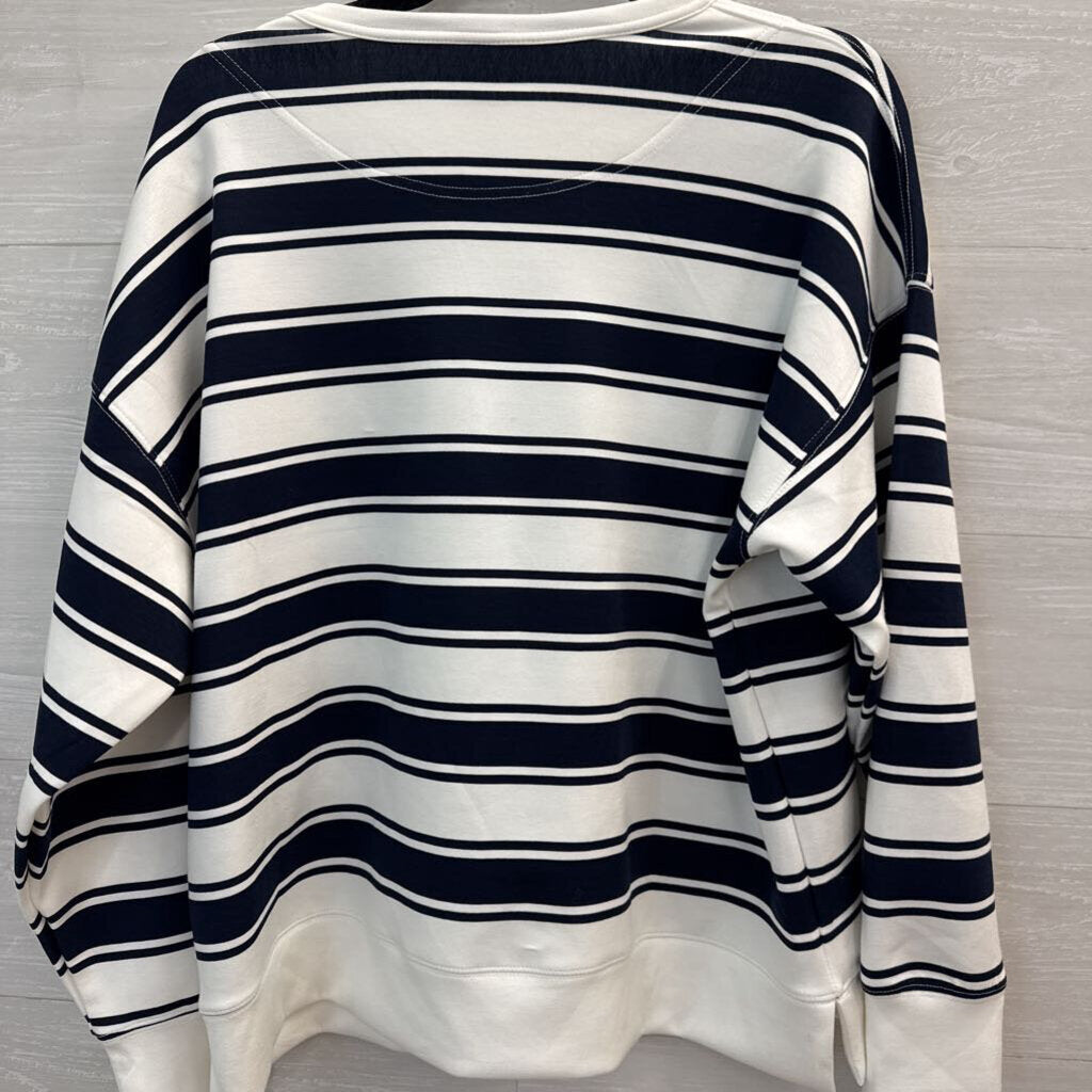 Danskin Striped Crewneck Sweatshirt Medium