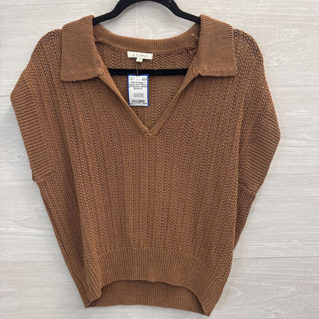 Z Supply Short Sleeve Knit Sweater Medium