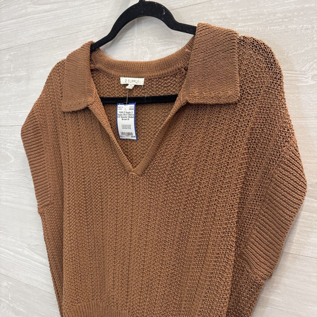 Z Supply Short Sleeve Knit Sweater Medium