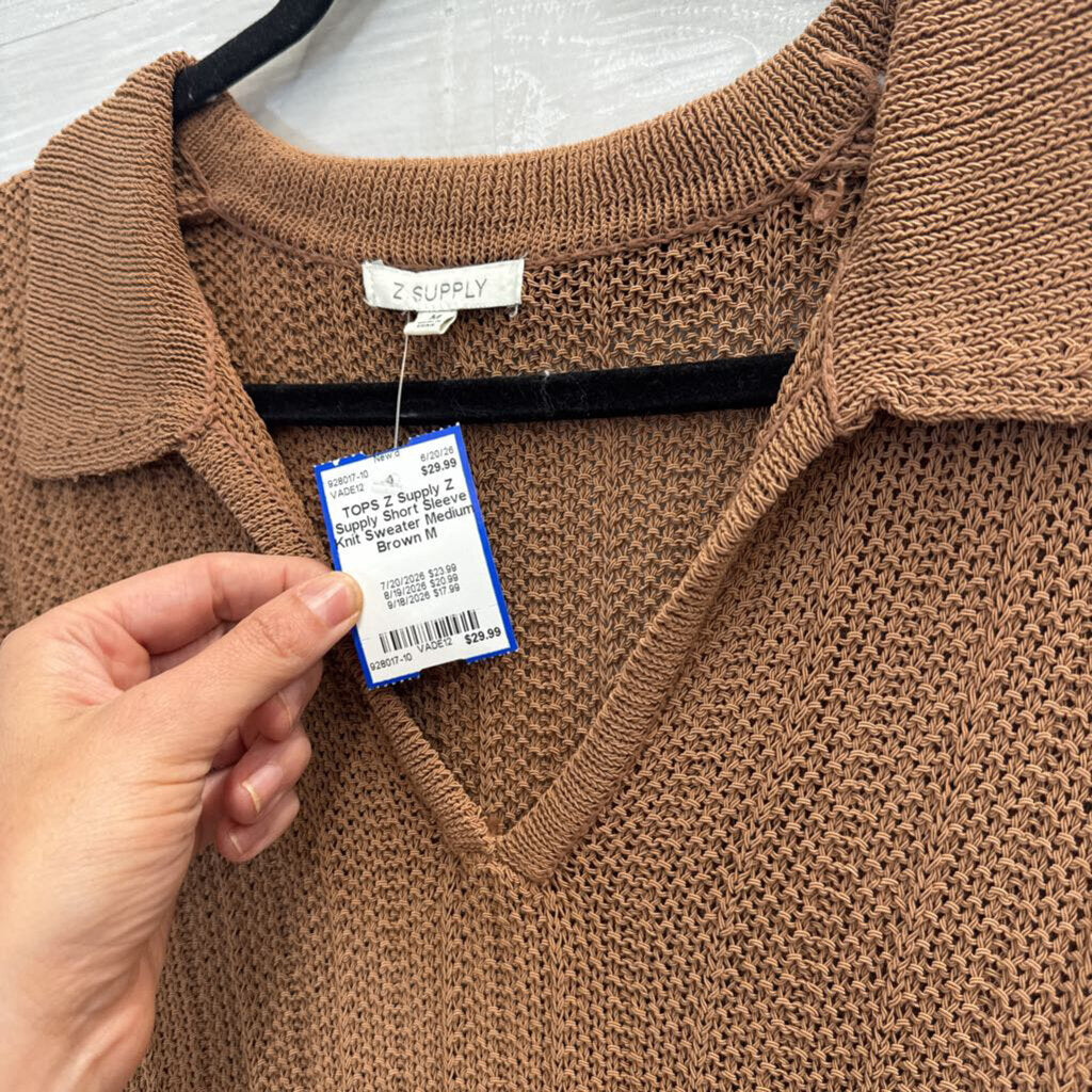 Z Supply Short Sleeve Knit Sweater Medium