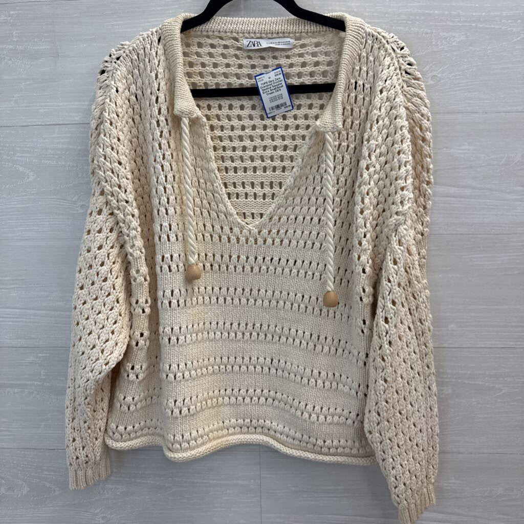 Zara Oversized Crochet Nautical Sweater Extra Small/Small