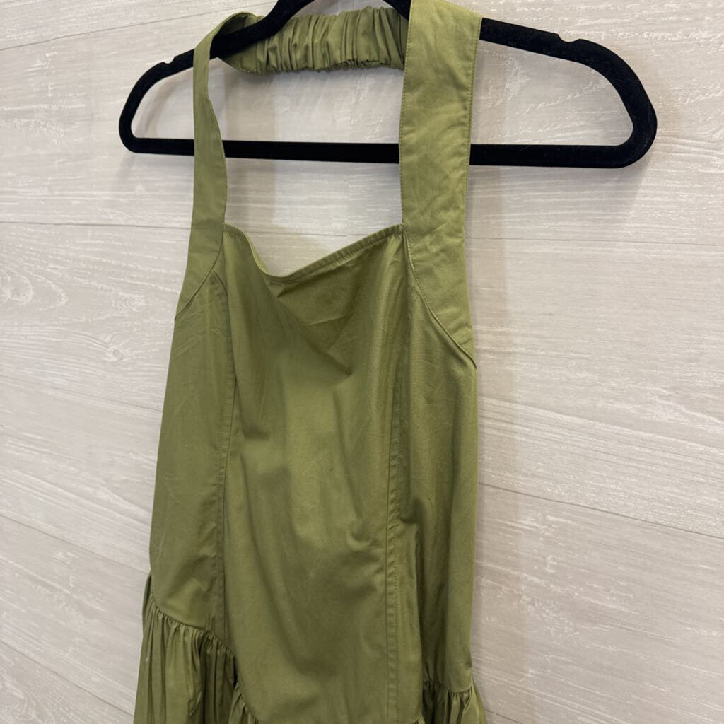 Asos Green Cotton Halter Mini Dress 6