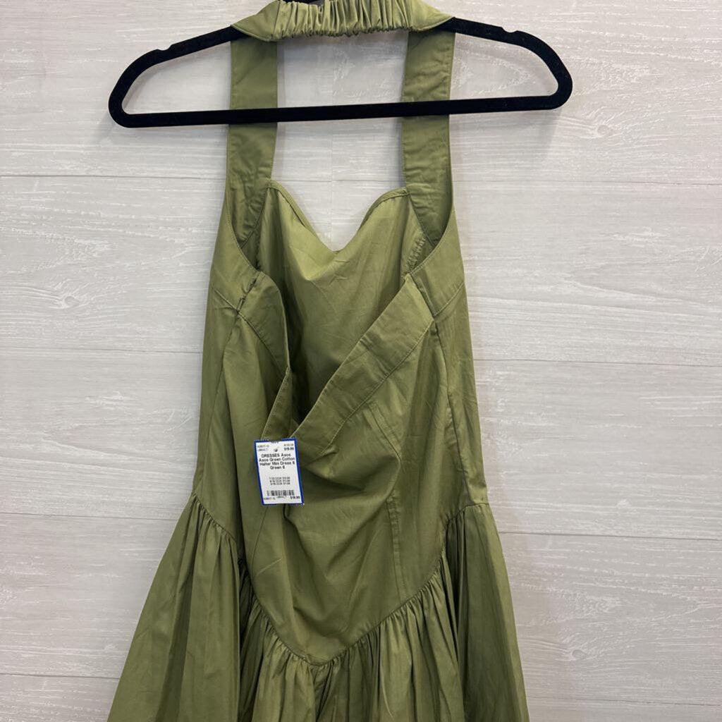 Asos Green Cotton Halter Mini Dress 6