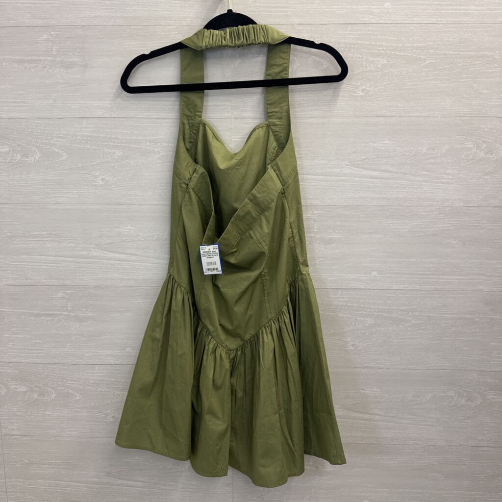 Asos Green Cotton Halter Mini Dress 6