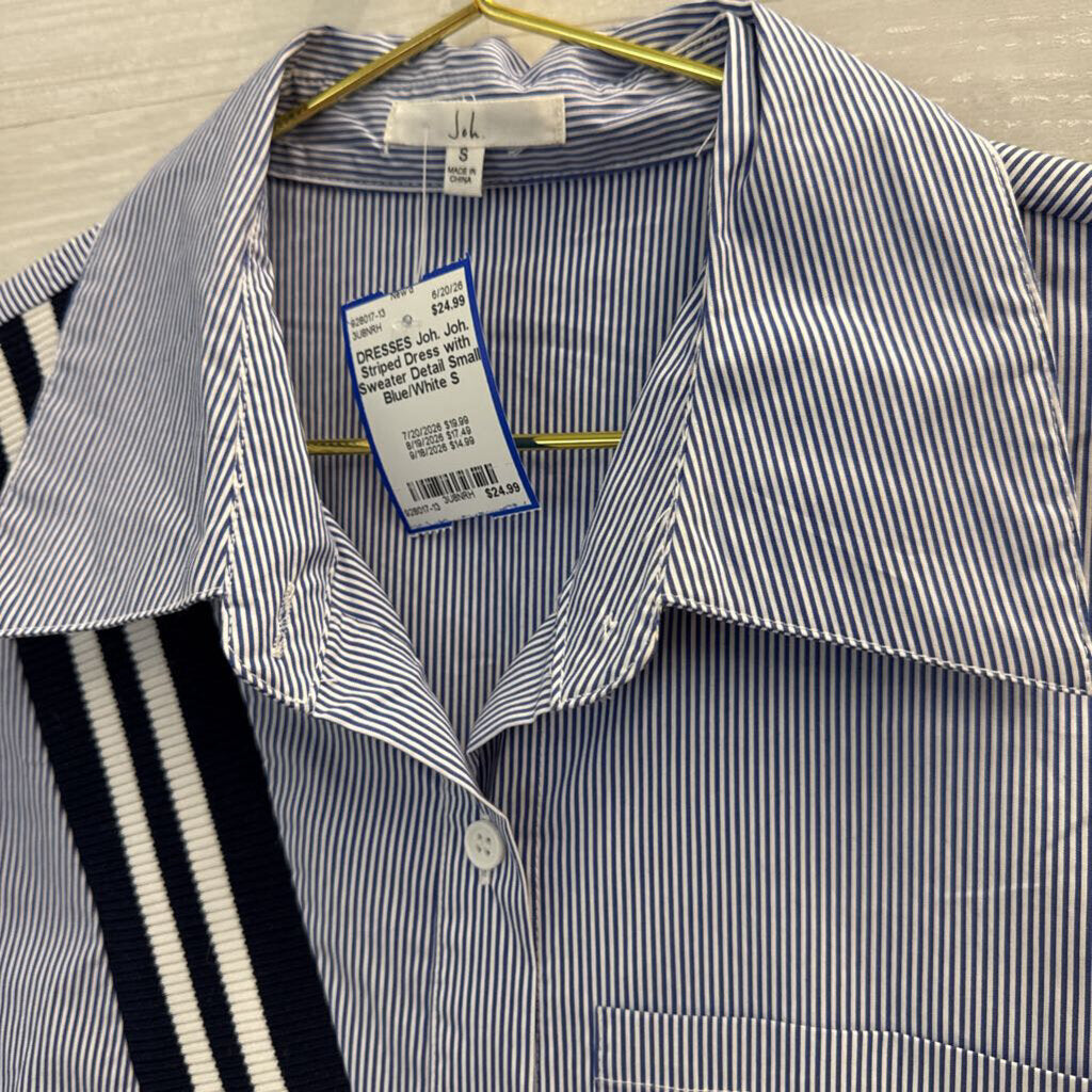 Joh. Striped Dress with Sweater Detail Small