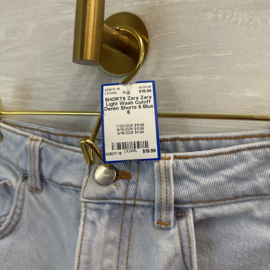 Zara Light Wash Cutoff Denim Shorts 6