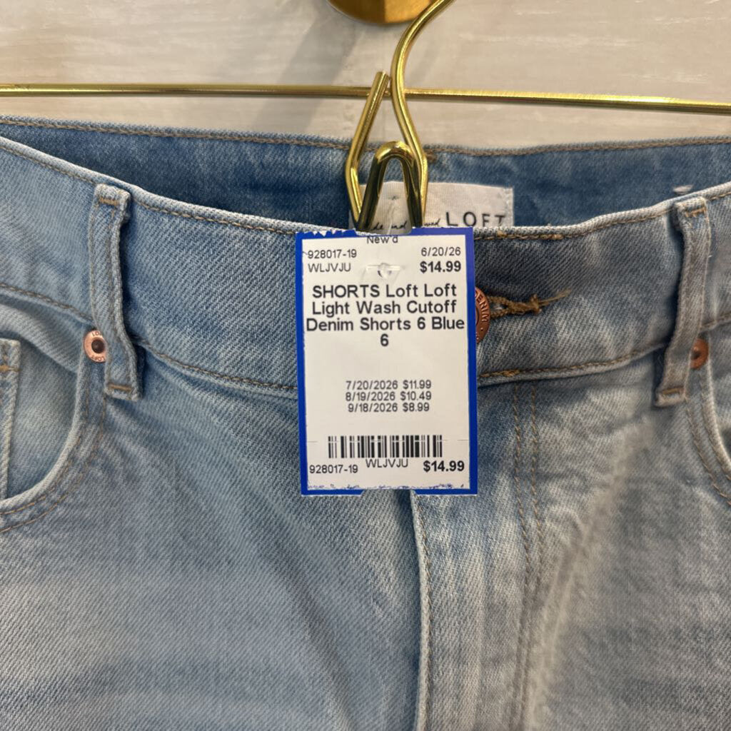 Loft Light Wash Cutoff Denim Shorts 6
