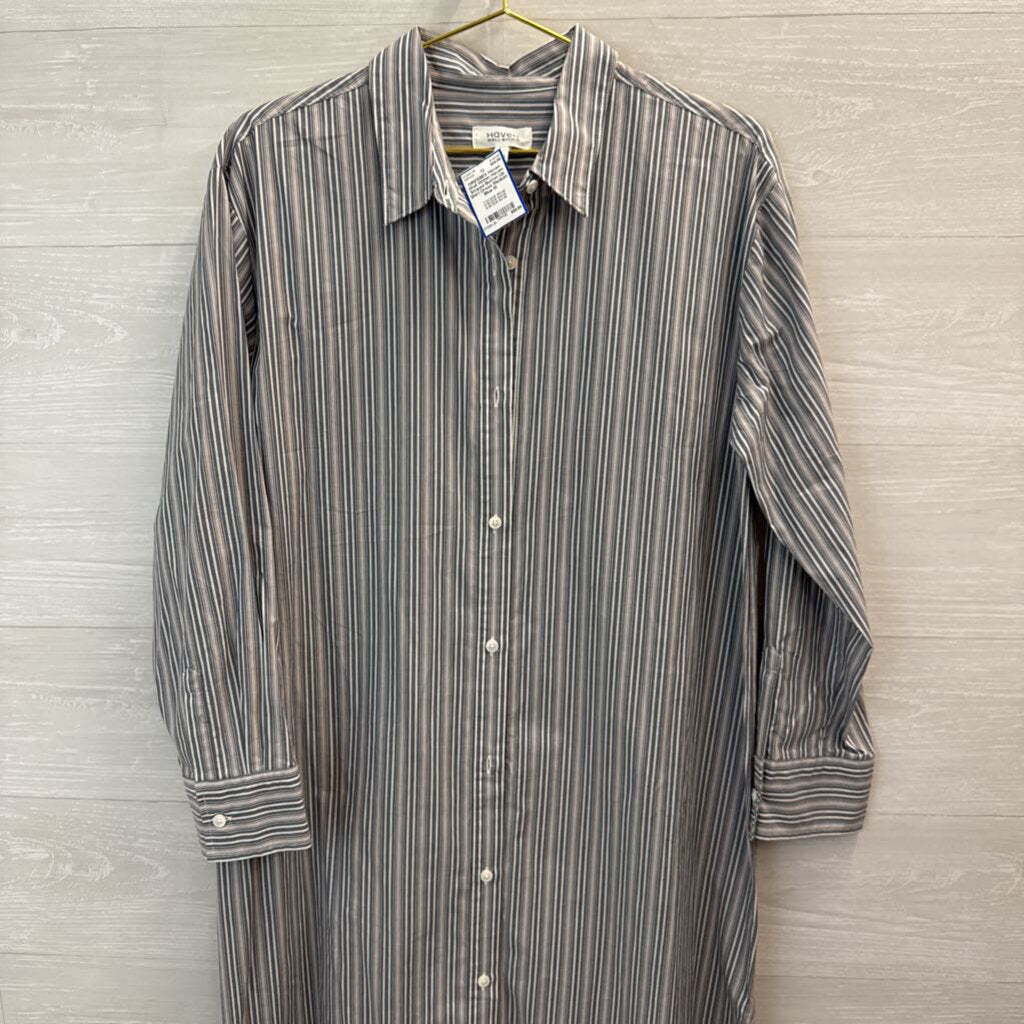 Haven Striped Button Up Shirt Dress Medium