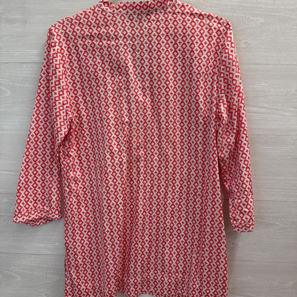 Brooks Brothers Red Printed Tunic Top Large