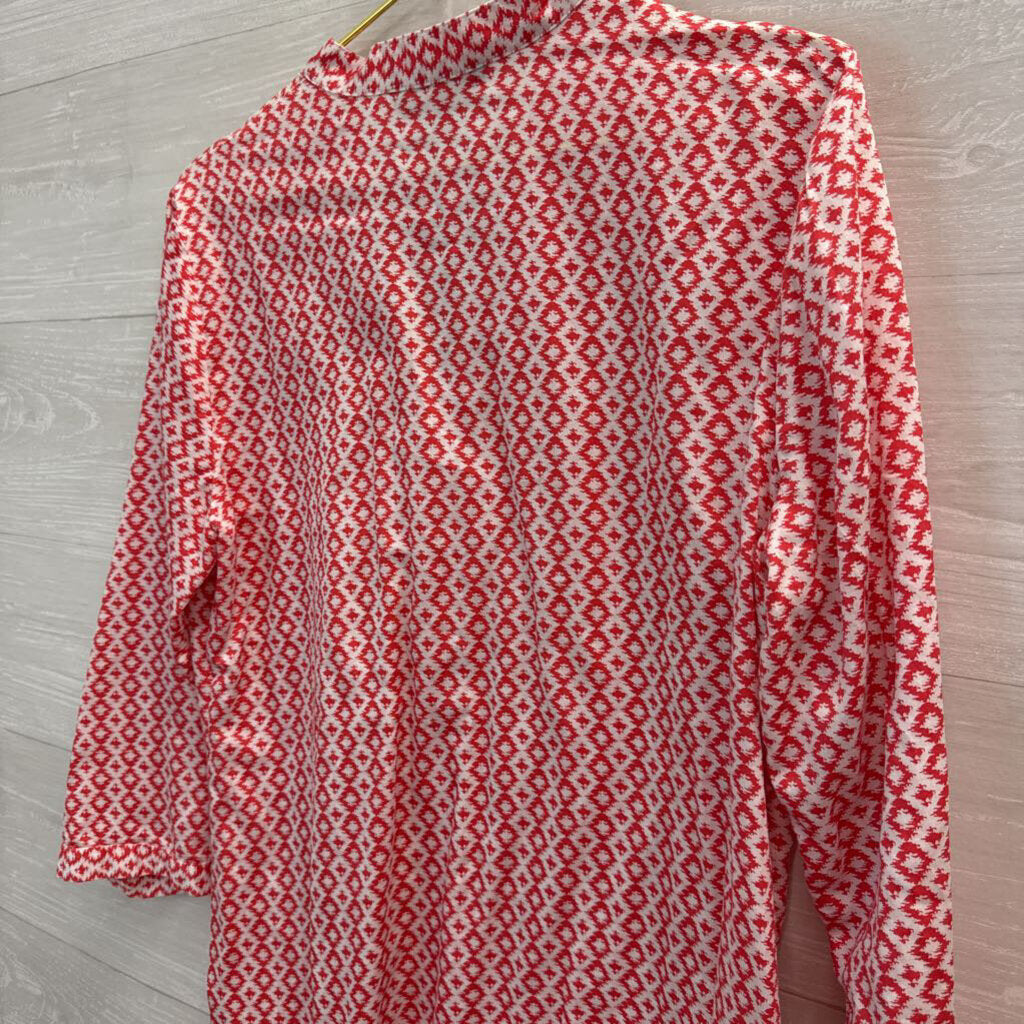 Brooks Brothers Red Printed Tunic Top Large