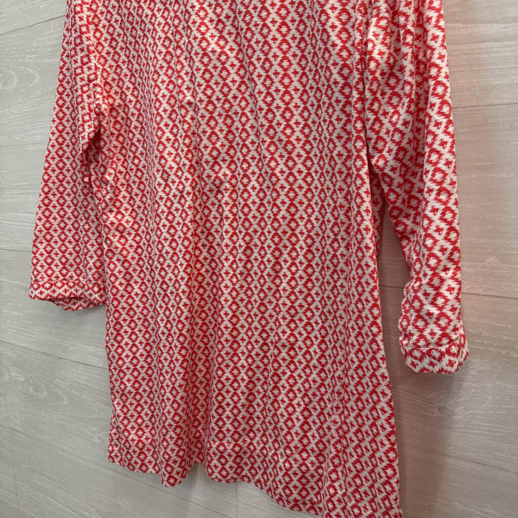 Brooks Brothers Red Printed Tunic Top Large