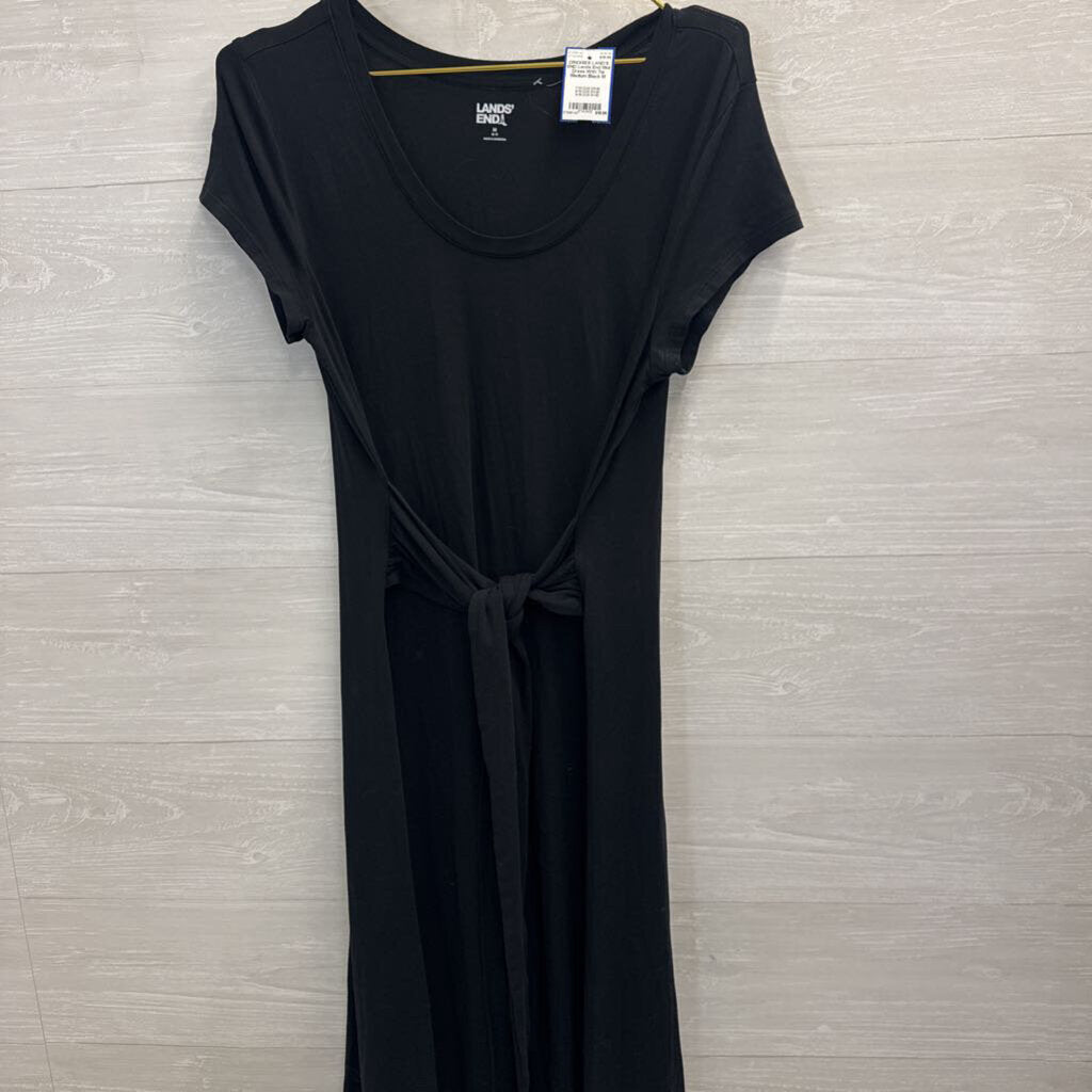 Lands End Midi Dress With Tie Medium