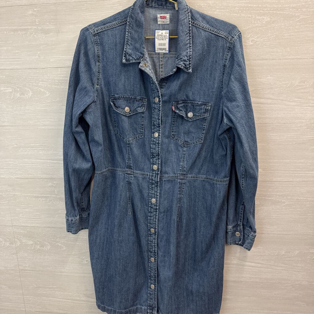 Levis Long Sleeve Denim Dress Extra Large