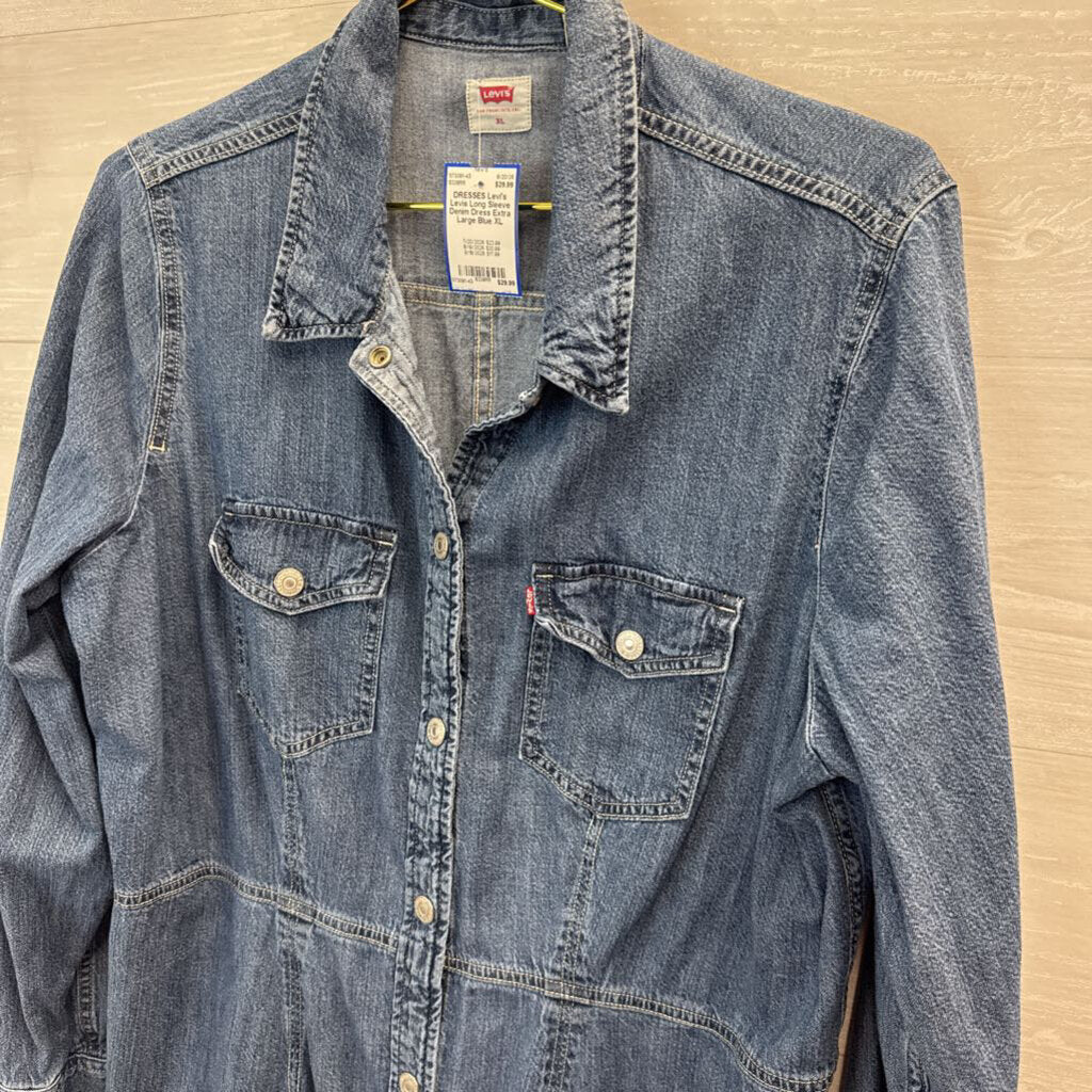 Levis Long Sleeve Denim Dress Extra Large