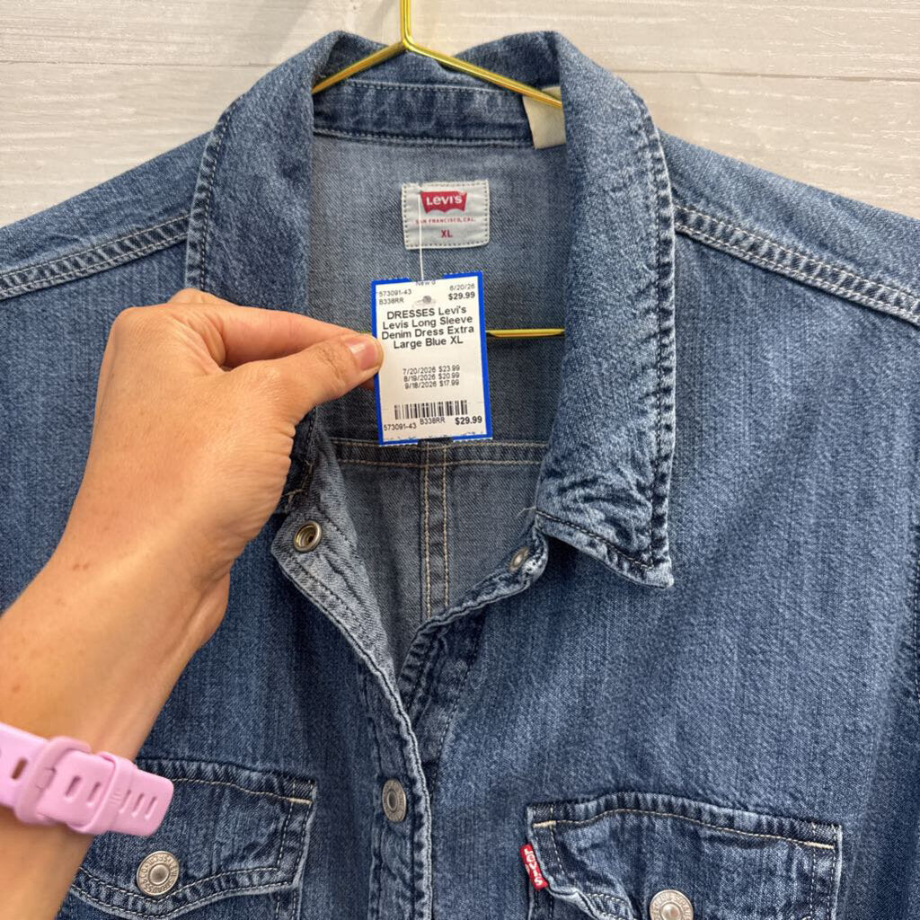 Levis Long Sleeve Denim Dress Extra Large