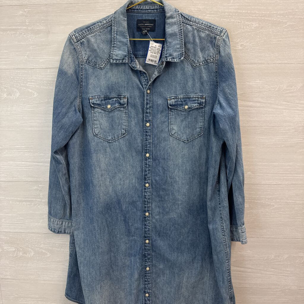 Lucky Brand Chambray Long Sleeve Dress Extra Large