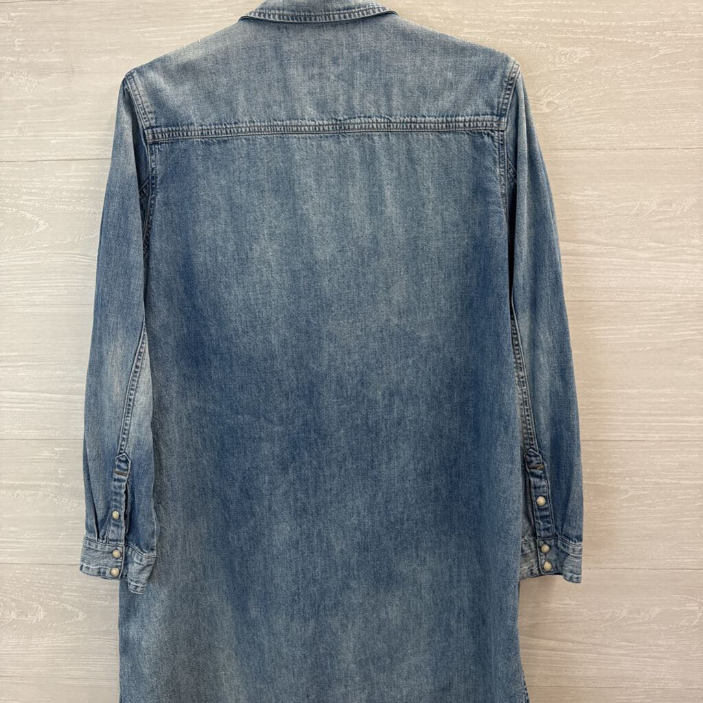 Lucky Brand Chambray Long Sleeve Dress Extra Large