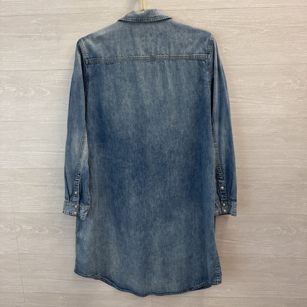 Lucky Brand Chambray Long Sleeve Dress Extra Large