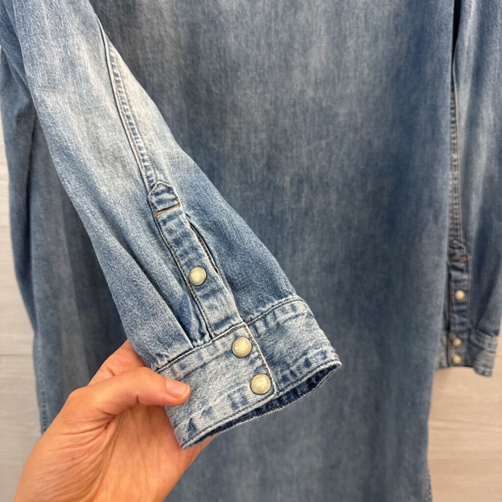 Lucky Brand Chambray Long Sleeve Dress Extra Large
