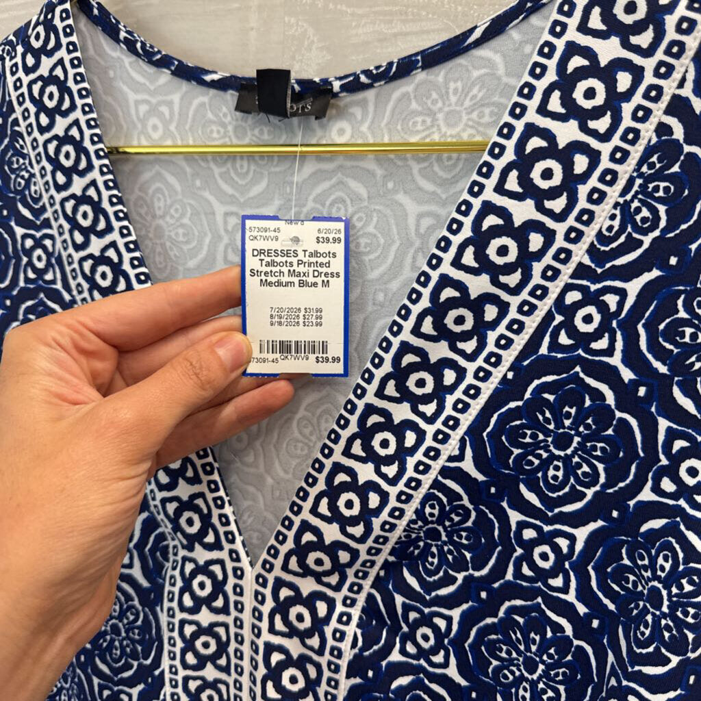 Talbots Printed Stretch Maxi Dress Medium