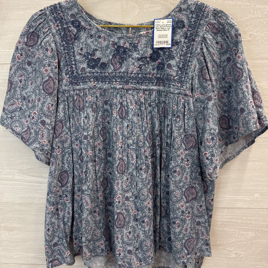 Lucky Brand Printed Short Sleeve Top Medium
