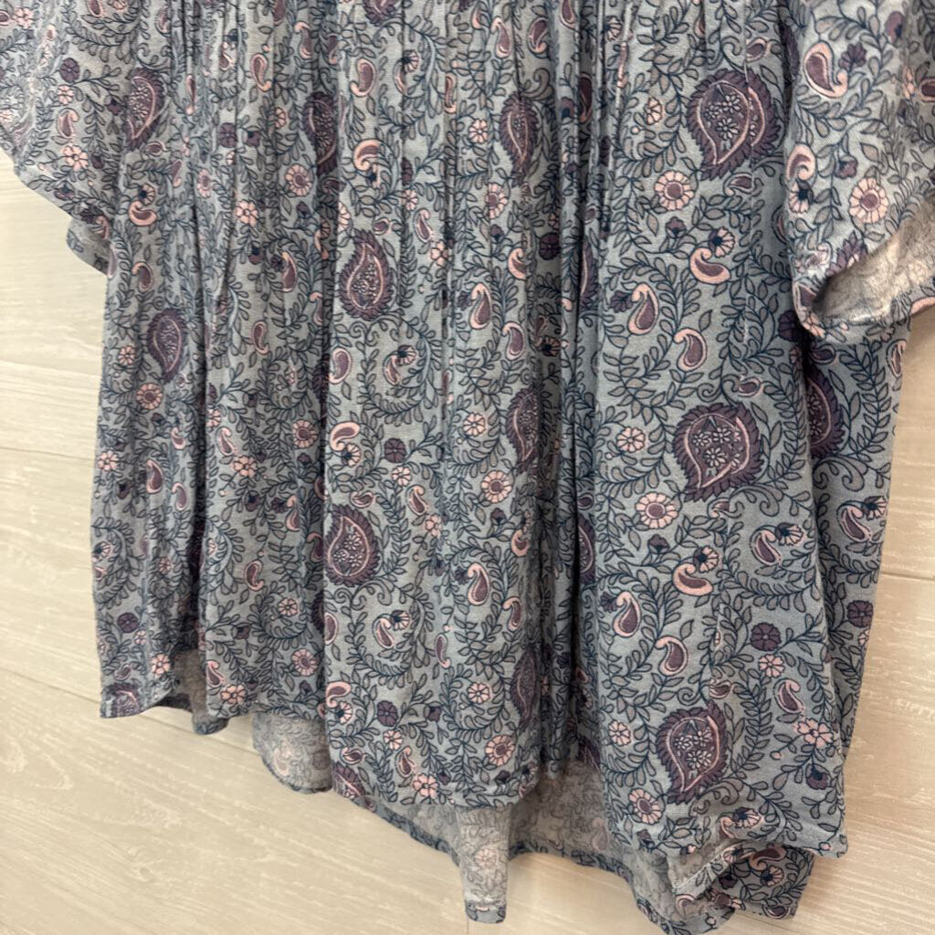 Lucky Brand Printed Short Sleeve Top Medium