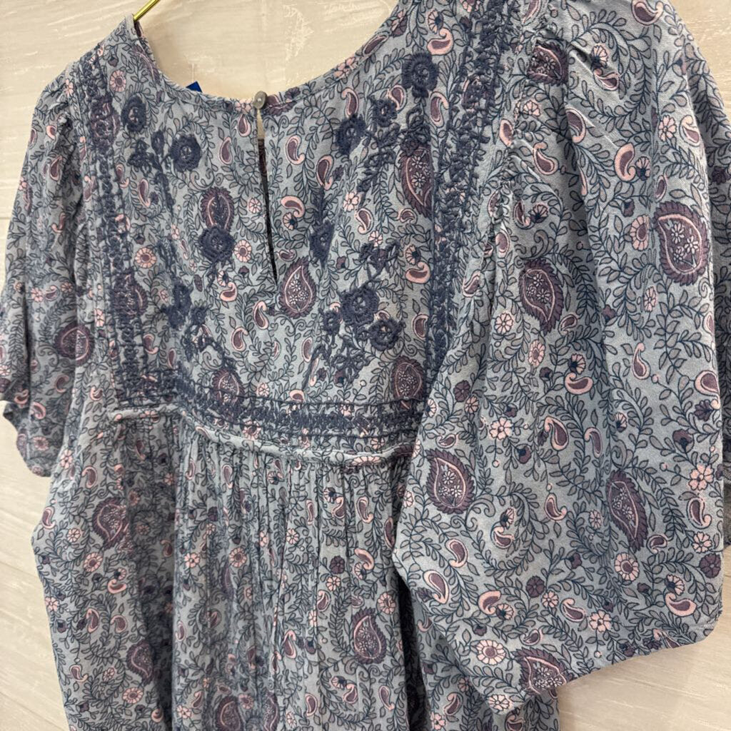 Lucky Brand Printed Short Sleeve Top Medium