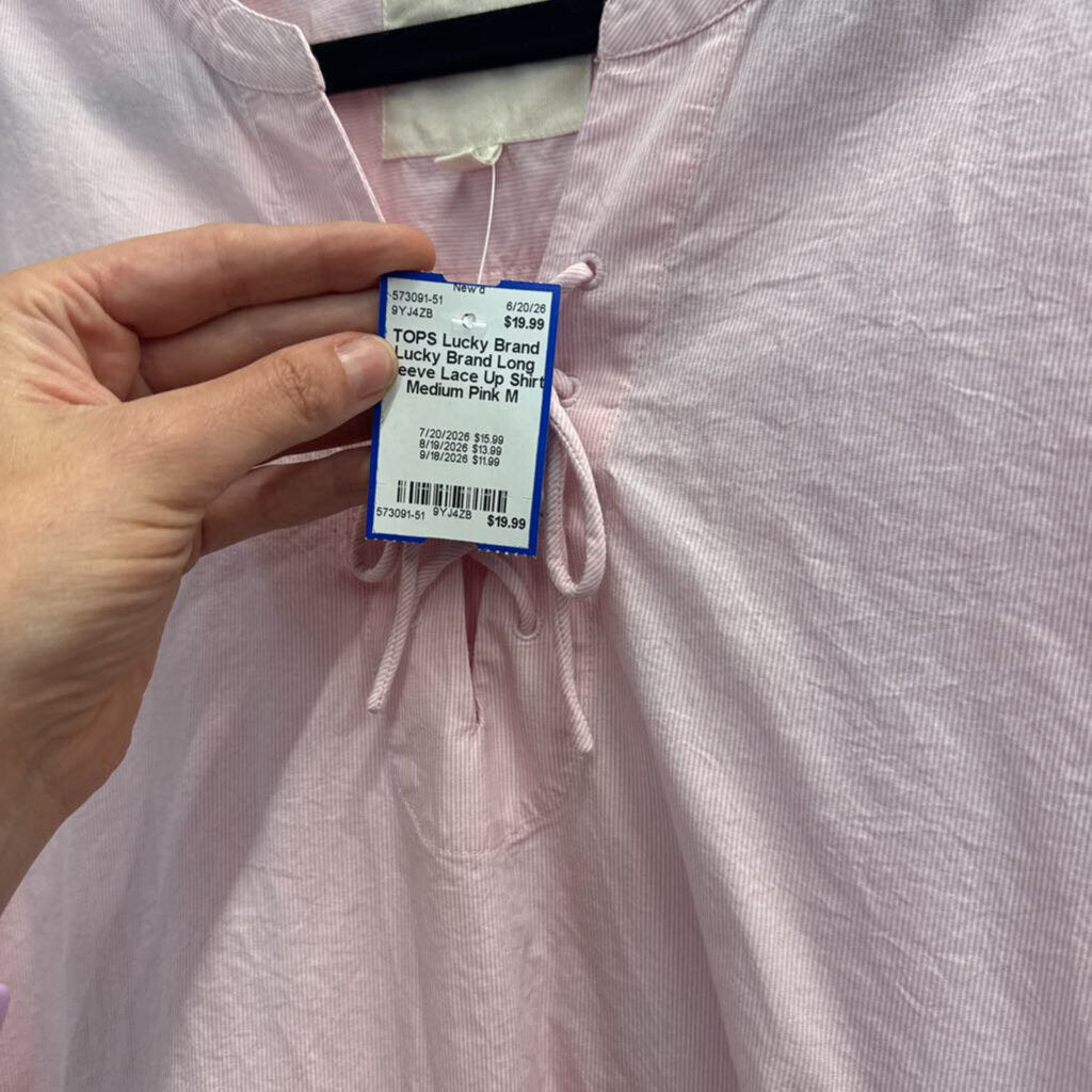Lucky Brand Long Sleeve Lace Up Shirt Medium
