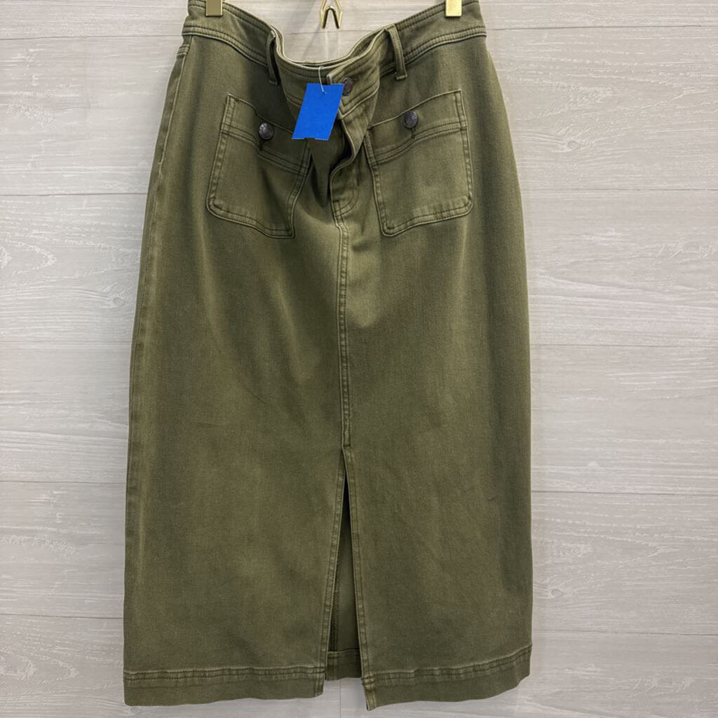 Talbots Green Denim Midi Skirt 10