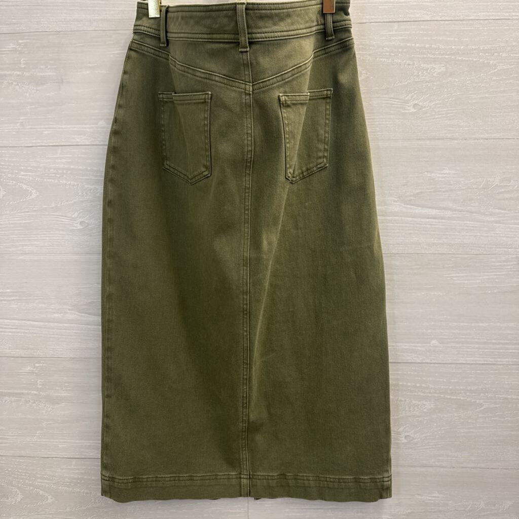 Talbots Green Denim Midi Skirt 10