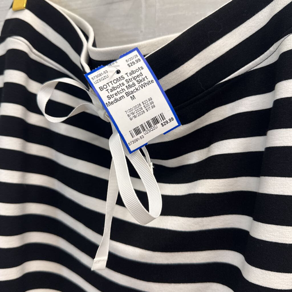Talbots Striped Stretch Midi Skirt Medium
