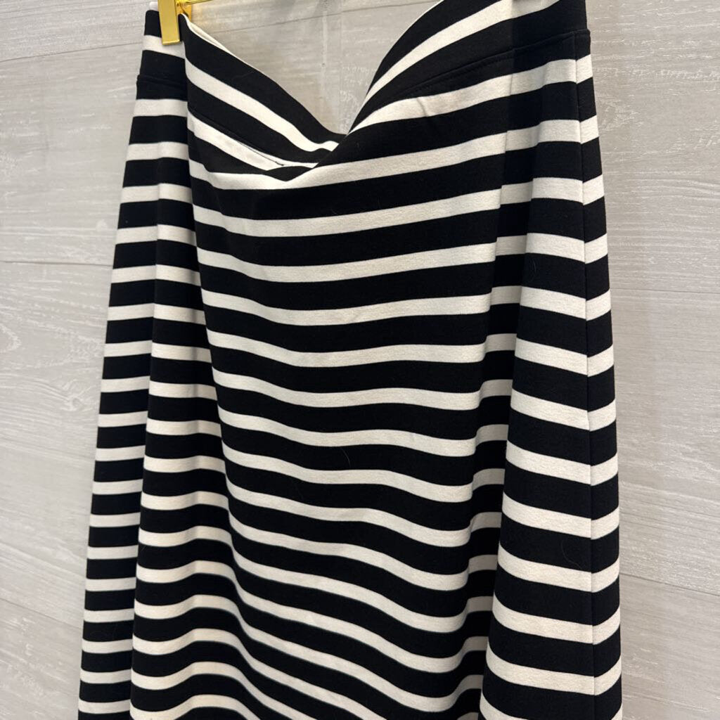 Talbots Striped Stretch Midi Skirt Medium