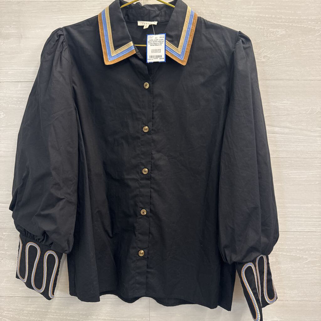 Jodifl Black Embroidered Long Sleeve Shirt Small