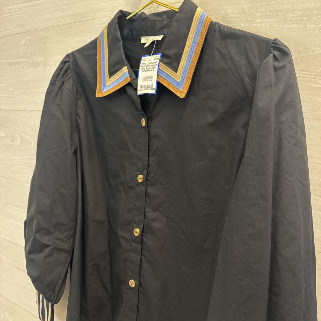 Jodifl Black Embroidered Long Sleeve Shirt Small