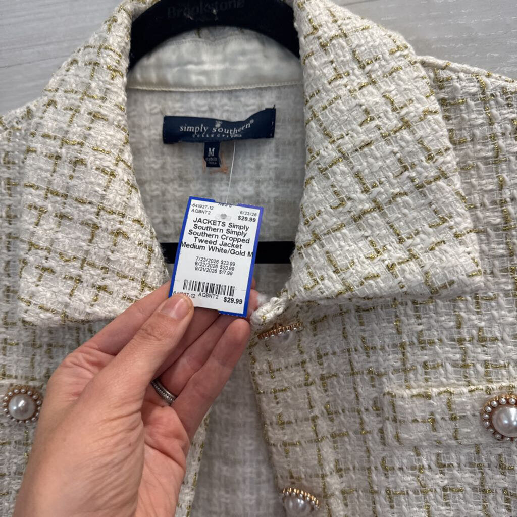 Simply Southern Cropped Tweed Jacket Medium