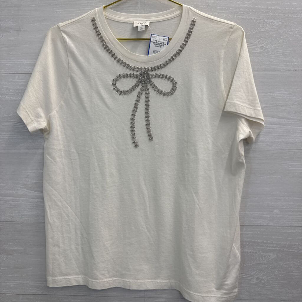 J. Crew Beaded Bow T-Shirt Medium