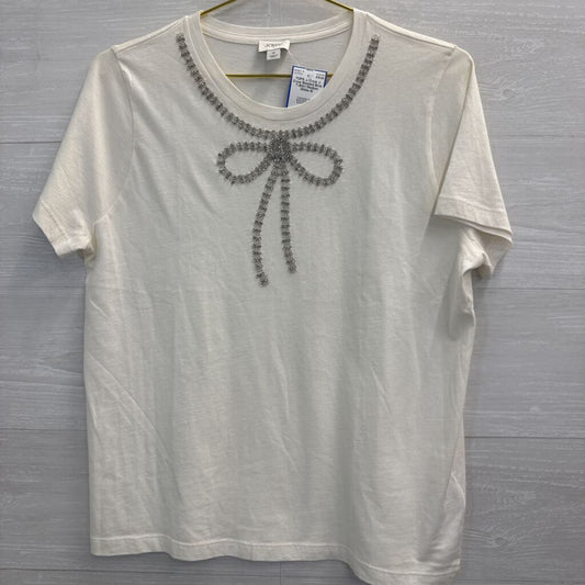 J. Crew Beaded Bow T-Shirt Medium
