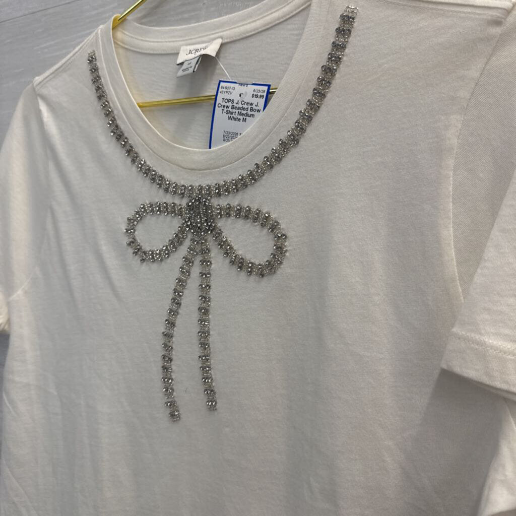 J. Crew Beaded Bow T-Shirt Medium