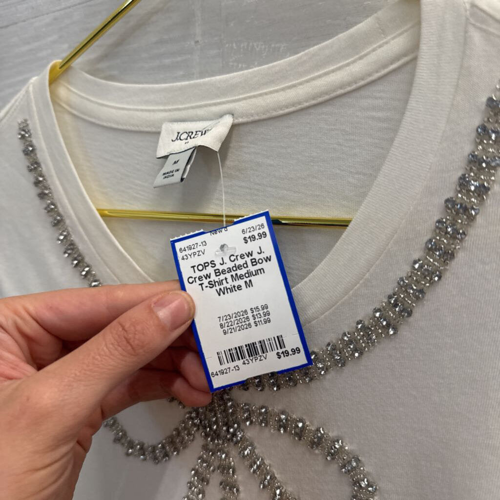 J. Crew Beaded Bow T-Shirt Medium