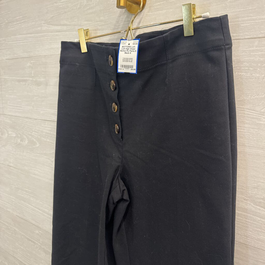 Loft High Waist Button Fly Pants 6
