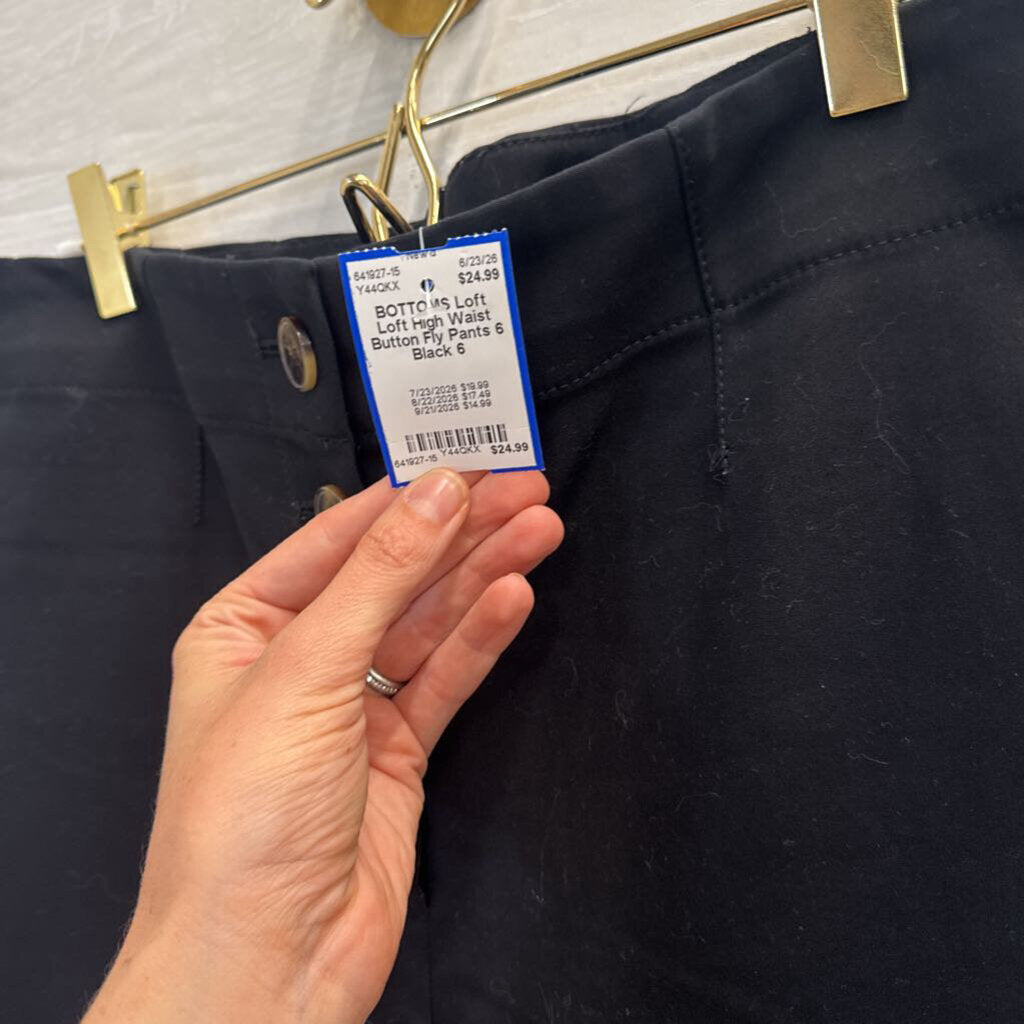 Loft High Waist Button Fly Pants 6