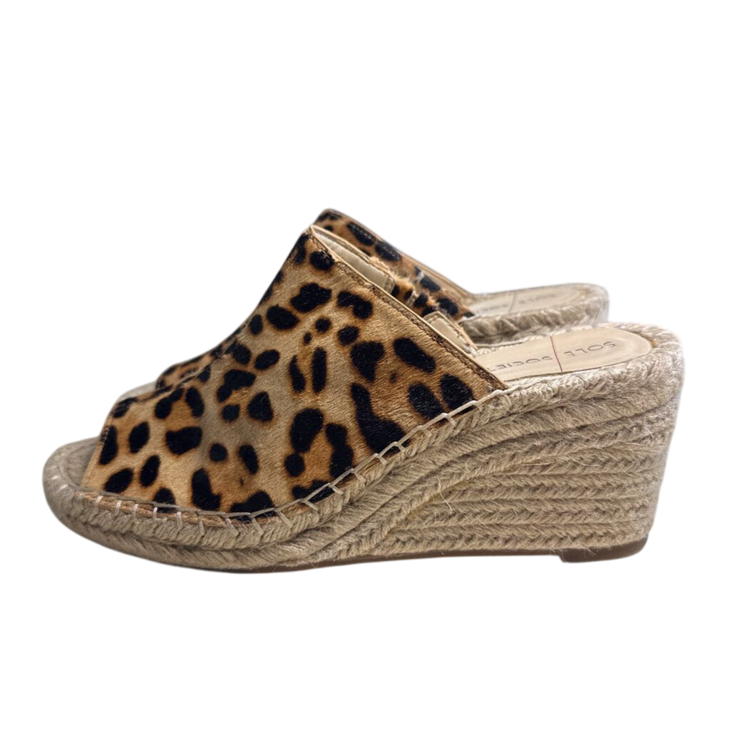 Sole Society Cheetah Print Wedge Sandals 8.5