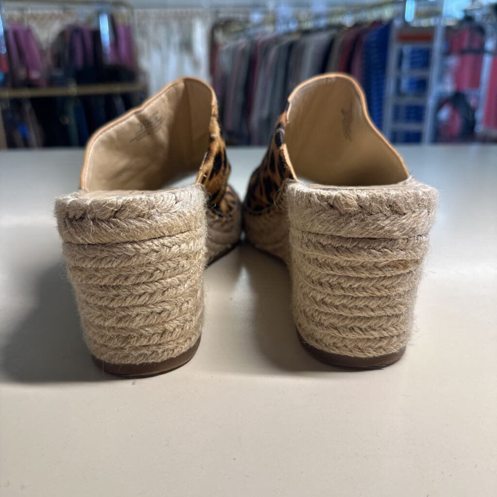 Sole Society Cheetah Print Wedge Sandals 8.5